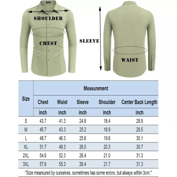 COOFANDY Men's Cuban Guayabera Shirt Long Sleeve Casual Button Down Shirts Beach Linen Shirt