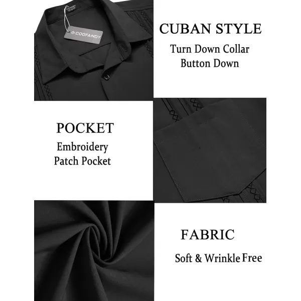 COOFANDY Men's Cuban Guayabera Shirts Casual Button Down Long Sleeve Summer Beach Shirt
