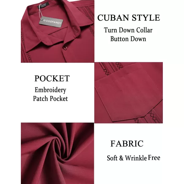COOFANDY Men's Cuban Guayabera Shirts Casual Button Down Long Sleeve Summer Beach Shirt