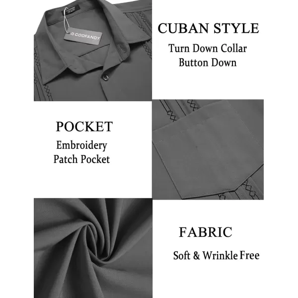 COOFANDY Men's Cuban Guayabera Shirts Casual Button Down Long Sleeve Summer Beach Shirt