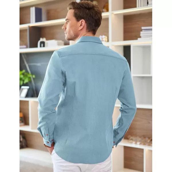 COOFANDY Men's Long Sleeve Denim Shirt Casual Button Down Untucked Shirts Lightweight Jacket