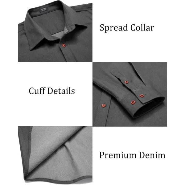 COOFANDY Men's Long Sleeve Denim Shirt Casual Button Down Untucked Shirts Lightweight Jacket