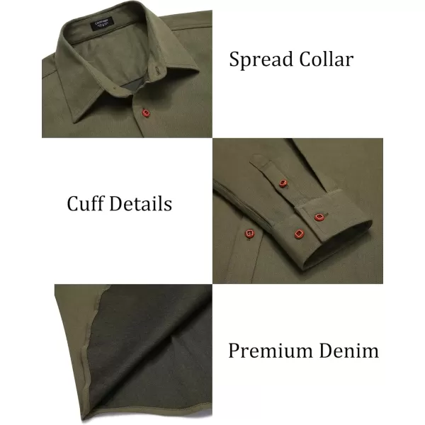COOFANDY Men's Long Sleeve Denim Shirt Casual Button Down Untucked Shirts Lightweight Jacket