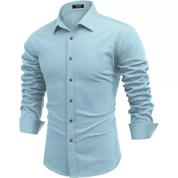 COOFANDY Men's Long Sleeve Denim Shirt Casual Button Down Untucked Shirts Lightweight Jacket