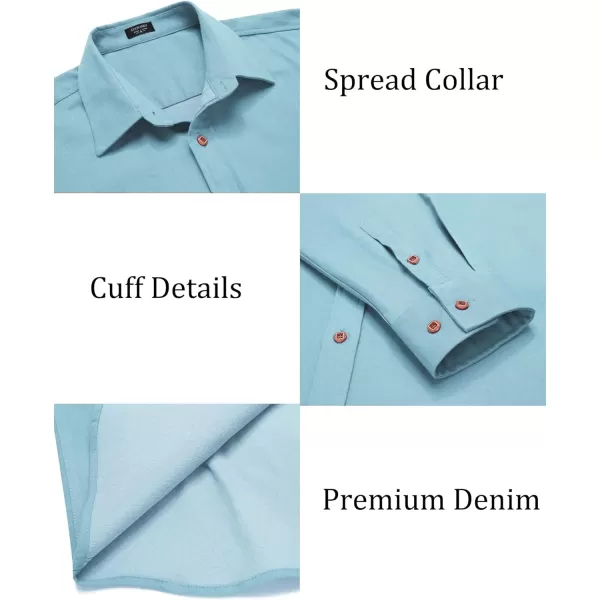 COOFANDY Men's Long Sleeve Denim Shirt Casual Button Down Untucked Shirts Lightweight Jacket