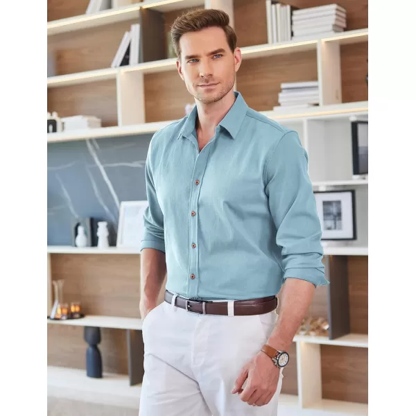 COOFANDY Men's Long Sleeve Denim Shirt Casual Button Down Untucked Shirts Lightweight Jacket