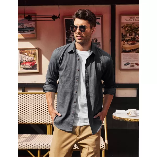 COOFANDY Men's Long Sleeve Denim Shirt Casual Button Down Untucked Shirts Lightweight Jacket