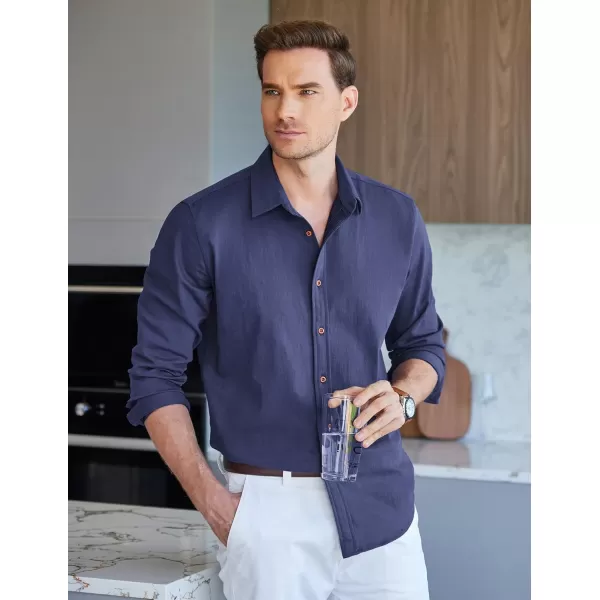 COOFANDY Men's Long Sleeve Denim Shirt Casual Button Down Untucked Shirts Lightweight Jacket