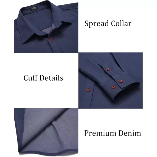 COOFANDY Men's Long Sleeve Denim Shirt Casual Button Down Untucked Shirts Lightweight Jacket