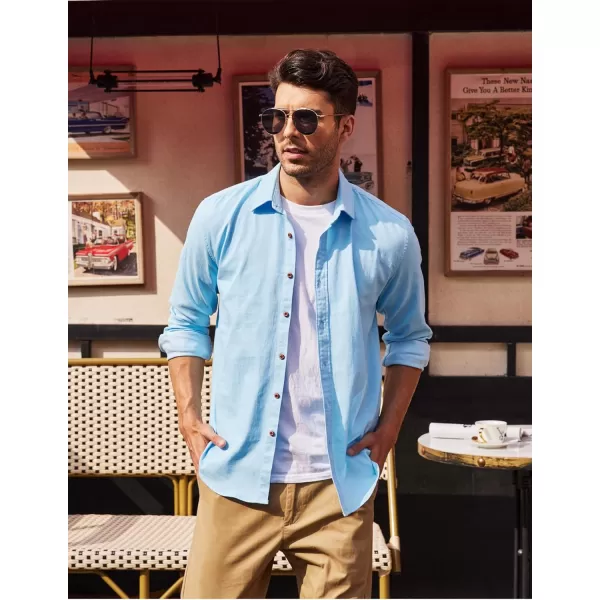 COOFANDY Men's Long Sleeve Denim Shirt Casual Button Down Untucked Shirts Lightweight Jacket