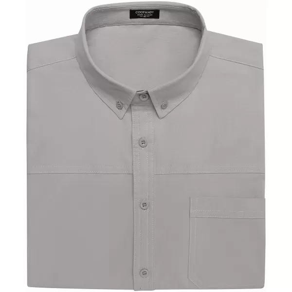 COOFANDY Men's Muscle Fit Dress Shirts Short Sleeve Cotton Casual Button Down Shirt with Pocket