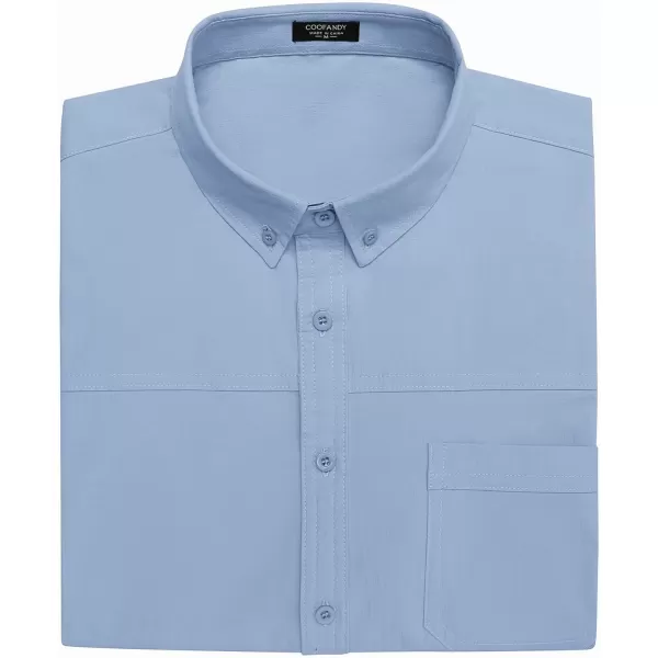 COOFANDY Men's Muscle Fit Dress Shirts Short Sleeve Cotton Casual Button Down Shirt with Pocket