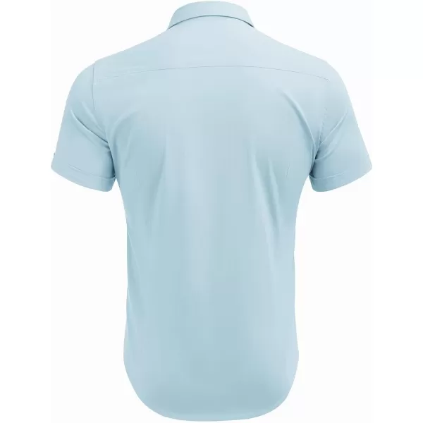 COOFANDY Men's Muscle Fit Dress Shirts Short Sleeve Cotton Casual Button Down Shirt with Pocket