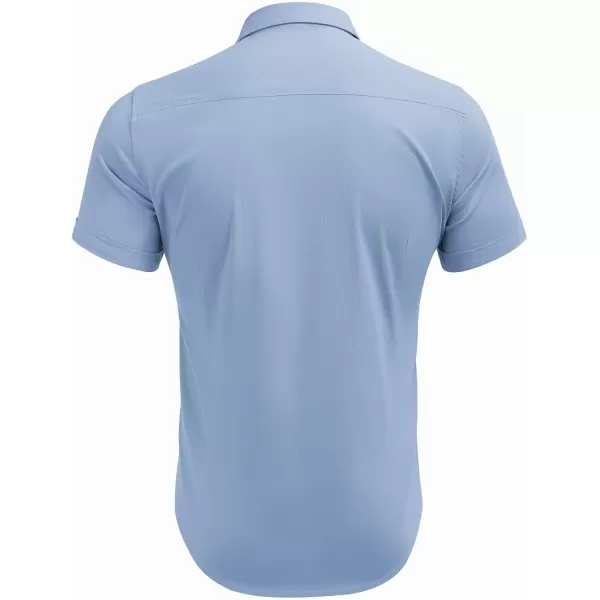 COOFANDY Men's Muscle Fit Dress Shirts Short Sleeve Cotton Casual Button Down Shirt with Pocket