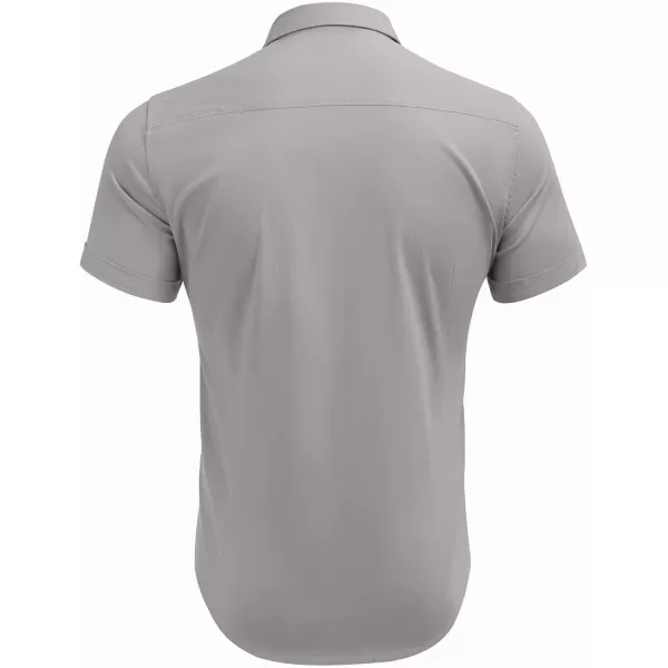 COOFANDY Men's Muscle Fit Dress Shirts Short Sleeve Cotton Casual Button Down Shirt with Pocket