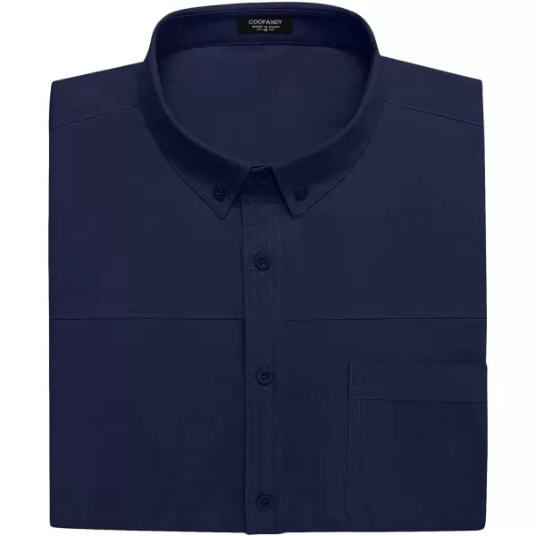 COOFANDY Men's Muscle Fit Dress Shirts Short Sleeve Cotton Casual Button Down Shirt with Pocket