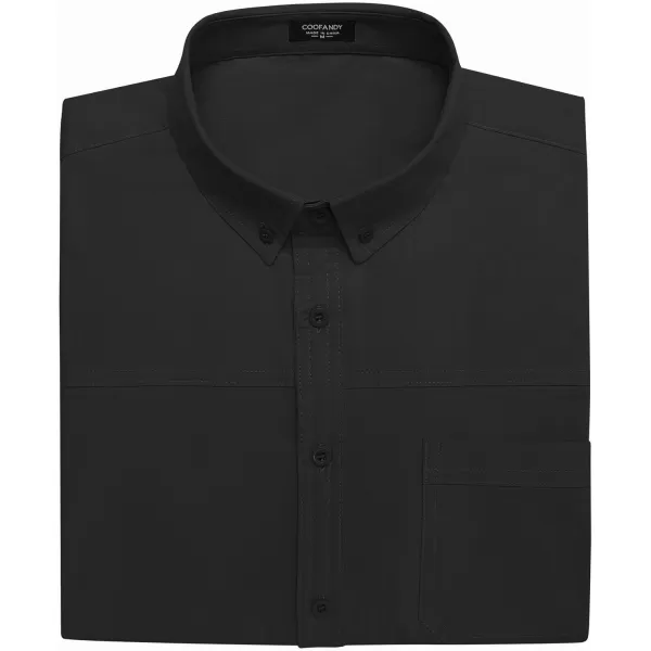 COOFANDY Men's Muscle Fit Dress Shirts Short Sleeve Cotton Casual Button Down Shirt with Pocket