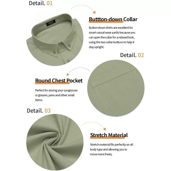 COOFANDY Men's Muscle Fit Dress Shirts Short Sleeve Cotton Casual Button Down Shirt with Pocket