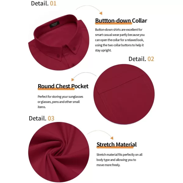 COOFANDY Men's Muscle Fit Dress Shirts Short Sleeve Cotton Casual Button Down Shirt with Pocket