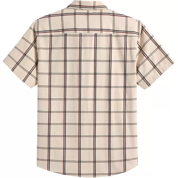 COOFANDY Men's Short Sleeve Button Down Shirt Plaid Shirt Regular Fit Button Up Shirts