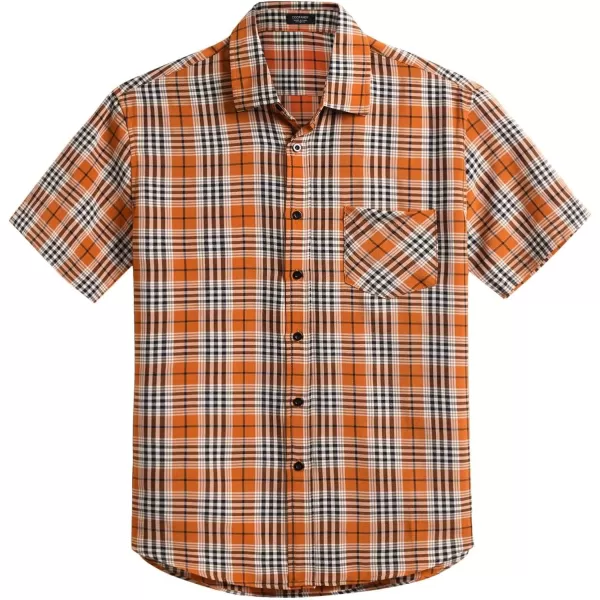 COOFANDY Men's Short Sleeve Button Down Shirt Plaid Shirt Regular Fit Button Up Shirts