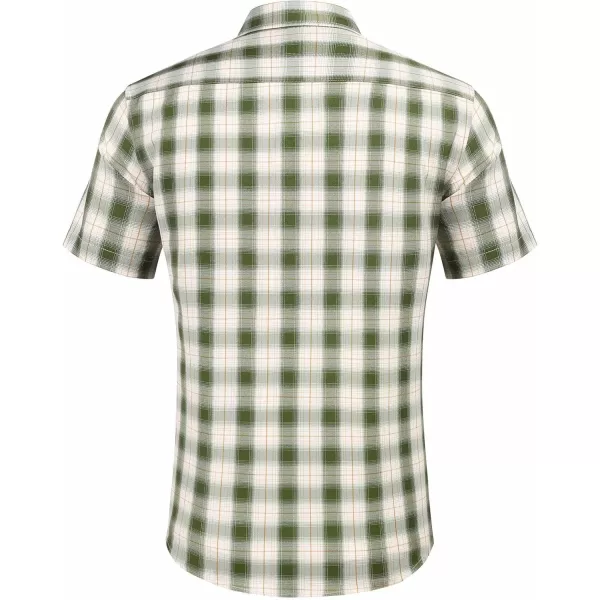 COOFANDY Men's Short Sleeve Button Down Shirt Plaid Shirt Regular Fit Button Up Shirts
