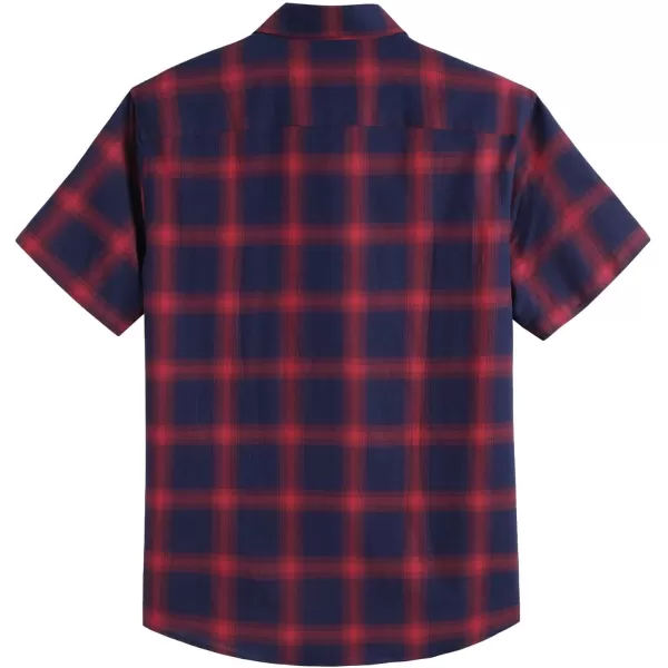 COOFANDY Men's Short Sleeve Button Down Shirt Plaid Shirt Regular Fit Button Up Shirts