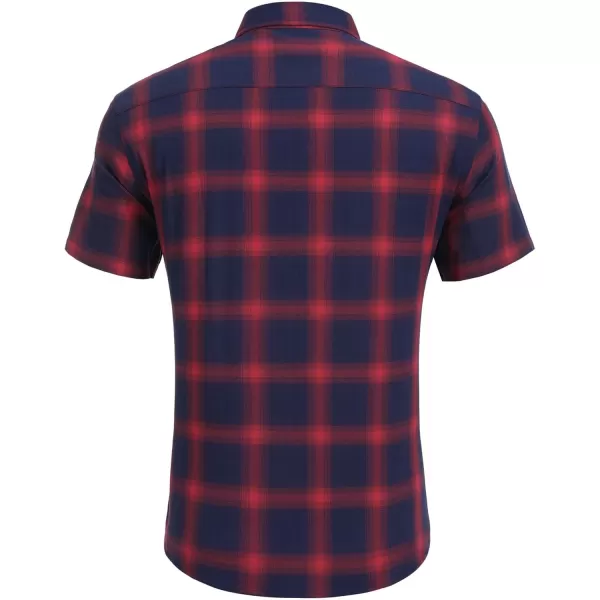 COOFANDY Men's Short Sleeve Button Down Shirt Plaid Shirt Regular Fit Button Up Shirts