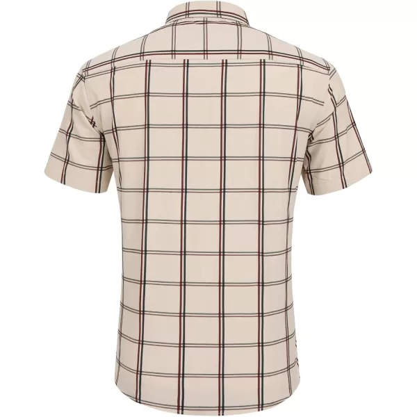 COOFANDY Men's Short Sleeve Button Down Shirt Plaid Shirt Regular Fit Button Up Shirts