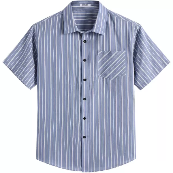 COOFANDY Men's Short Sleeve Button Down Shirt Plaid Shirt Regular Fit Button Up Shirts