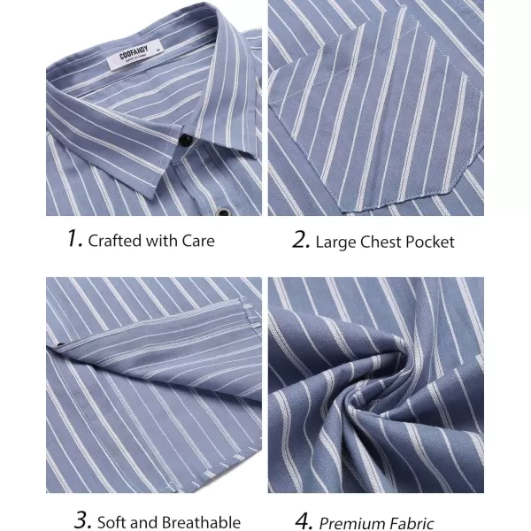 COOFANDY Men's Short Sleeve Button Down Shirt Plaid Shirt Regular Fit Button Up Shirts