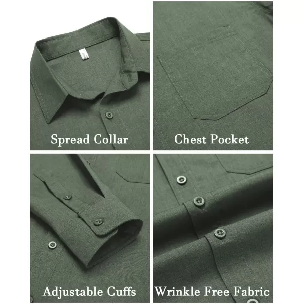 COOFANDY Men's Slim Fit Dress Shirts Long Sleeve Business Formal Shirt Wrinkle Free Button Down Shirts with Pocket