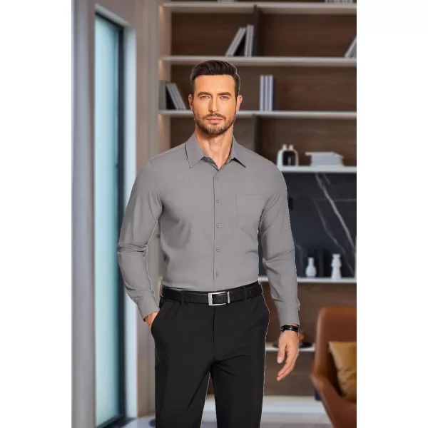 COOFANDY Men's Slim Fit Dress Shirts Long Sleeve Business Formal Shirt Wrinkle Free Button Down Shirts with Pocket