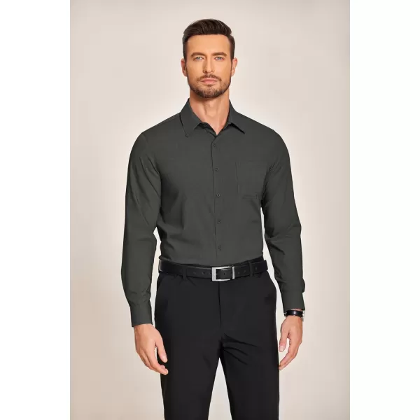 COOFANDY Men's Slim Fit Dress Shirts Long Sleeve Business Formal Shirt Wrinkle Free Button Down Shirts with Pocket