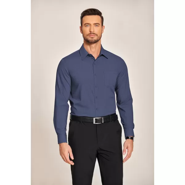 COOFANDY Men's Slim Fit Dress Shirts Long Sleeve Business Formal Shirt Wrinkle Free Button Down Shirts with Pocket