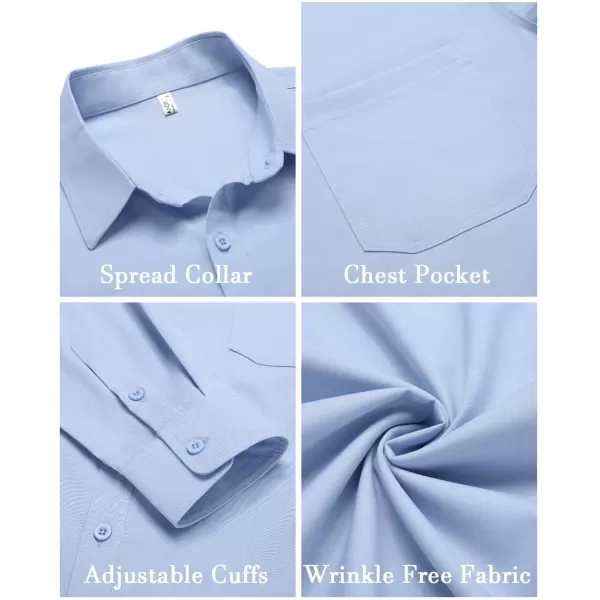 COOFANDY Men's Slim Fit Dress Shirts Long Sleeve Business Formal Shirt Wrinkle Free Button Down Shirts with Pocket