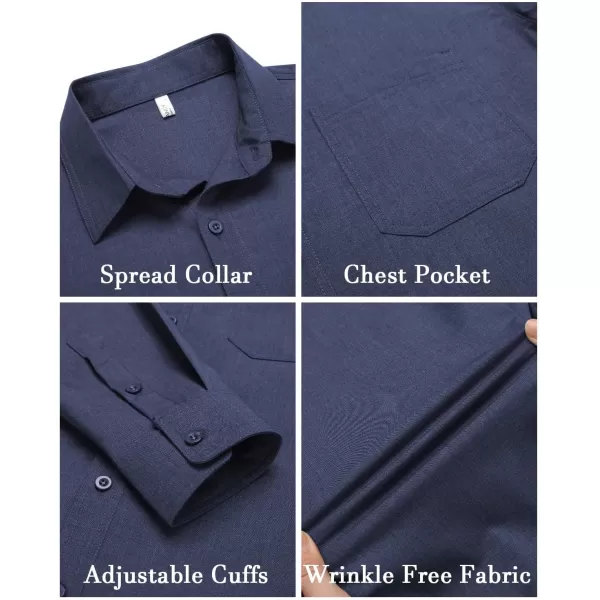 COOFANDY Men's Slim Fit Dress Shirts Long Sleeve Business Formal Shirt Wrinkle Free Button Down Shirts with Pocket