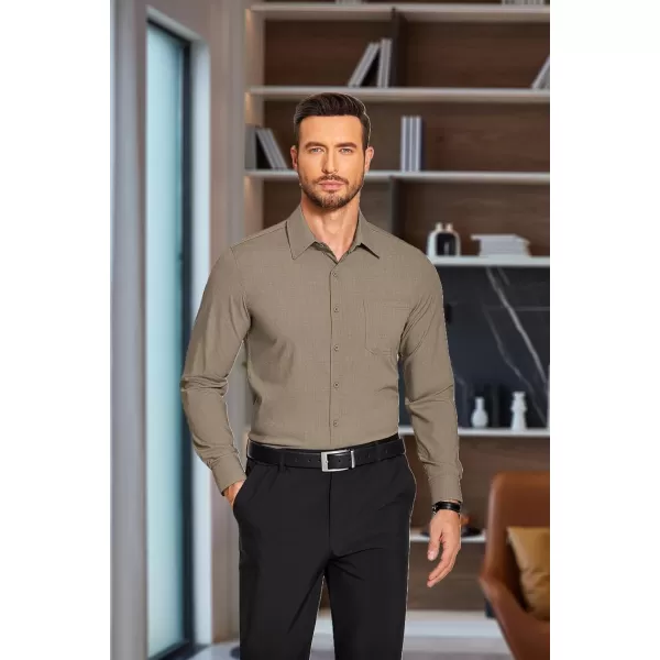 COOFANDY Men's Slim Fit Dress Shirts Long Sleeve Business Formal Shirt Wrinkle Free Button Down Shirts with Pocket