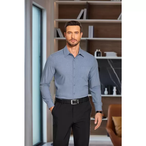 COOFANDY Men's Slim Fit Dress Shirts Long Sleeve Business Formal Shirt Wrinkle Free Button Down Shirts with Pocket