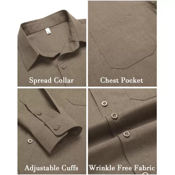 COOFANDY Men's Slim Fit Dress Shirts Long Sleeve Business Formal Shirt Wrinkle Free Button Down Shirts with Pocket
