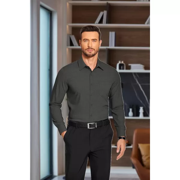 COOFANDY Men's Slim Fit Dress Shirts Long Sleeve Business Formal Shirt Wrinkle Free Button Down Shirts with Pocket