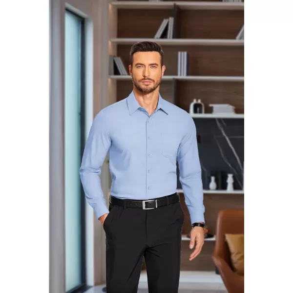 COOFANDY Men's Slim Fit Dress Shirts Long Sleeve Business Formal Shirt Wrinkle Free Button Down Shirts with Pocket