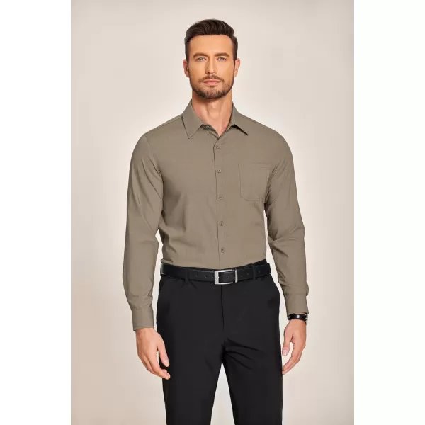 COOFANDY Men's Slim Fit Dress Shirts Long Sleeve Business Formal Shirt Wrinkle Free Button Down Shirts with Pocket