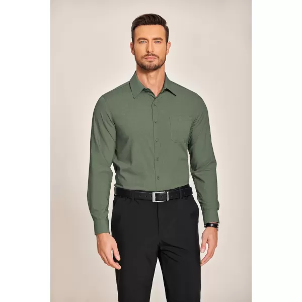 COOFANDY Men's Slim Fit Dress Shirts Long Sleeve Business Formal Shirt Wrinkle Free Button Down Shirts with Pocket