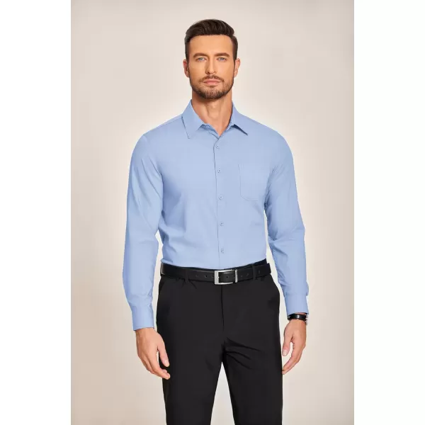 COOFANDY Men's Slim Fit Dress Shirts Long Sleeve Business Formal Shirt Wrinkle Free Button Down Shirts with Pocket