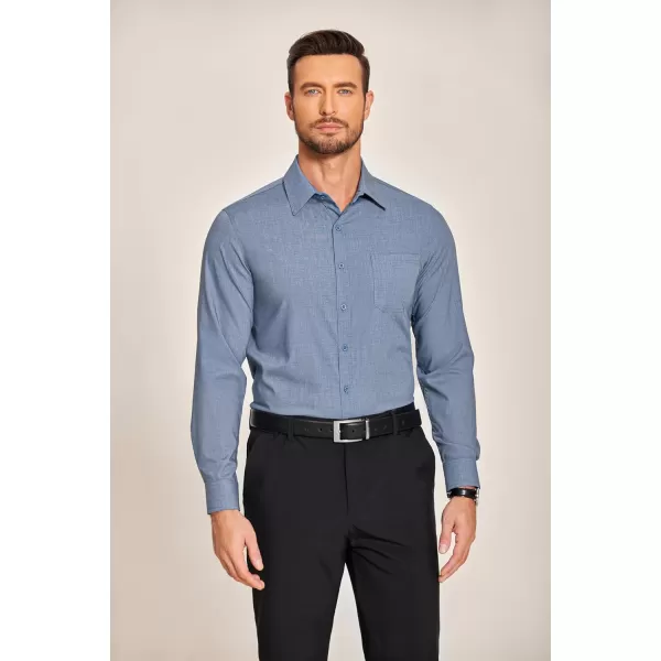 COOFANDY Men's Slim Fit Dress Shirts Long Sleeve Business Formal Shirt Wrinkle Free Button Down Shirts with Pocket