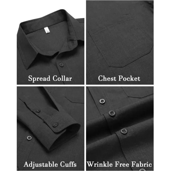 COOFANDY Men's Slim Fit Dress Shirts Long Sleeve Business Formal Shirt Wrinkle Free Button Down Shirts with Pocket