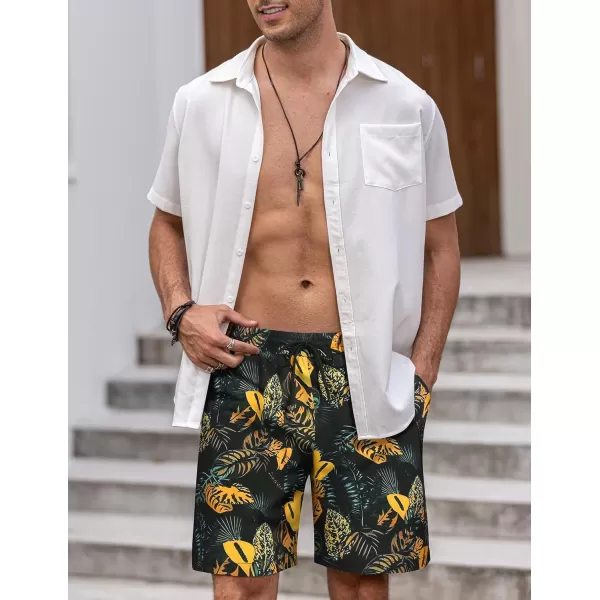 COOFANDY Men's Swim Trunks Board Shorts Summer Beach Shorts Swimsuit Swimwear for Men - No Liner