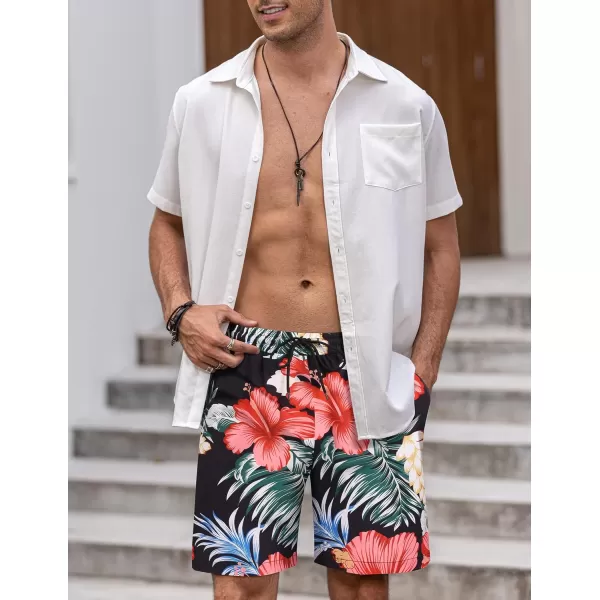 COOFANDY Men's Swim Trunks Board Shorts Summer Beach Shorts Swimsuit Swimwear for Men - No Liner