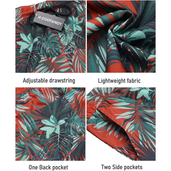 COOFANDY Men's Swim Trunks Board Shorts Summer Beach Shorts Swimsuit Swimwear for Men - No Liner